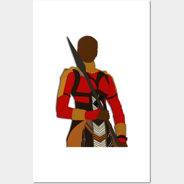 Okoye Dora Milaje Black panther Fan Art Sticker Wall Art by tayelectronica